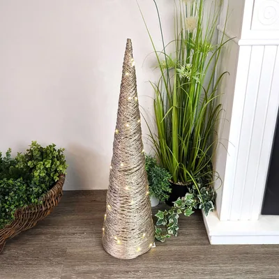 EDP 72103 Árbol en forma de cono con 40 LED dorado 80 cm