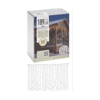 ECD Germany cortina de 189 leds flash blanco cálido 200x70 cm