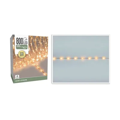 guirnalda soft wire 800 leds blanco cálido 8 funciones 24m