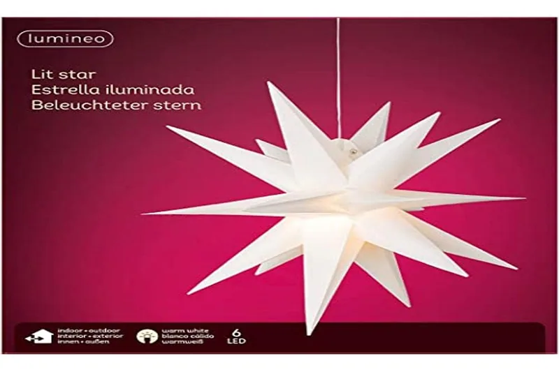 Lumineo Estrella blanca iluminada Ø40x40cm 6 leds