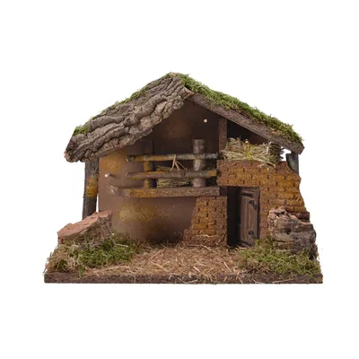 Decoris 72276 casa para belén con led y musgo 30x17x21 cm