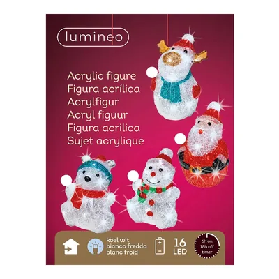 Lumineo Figura acrilicas LED para interior 13X10X16CM 16 leds modelos surtidos - 1 unidad – foto 7