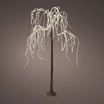 Lumineo Árbol LED sauce llorón nevado IP44 150cm
