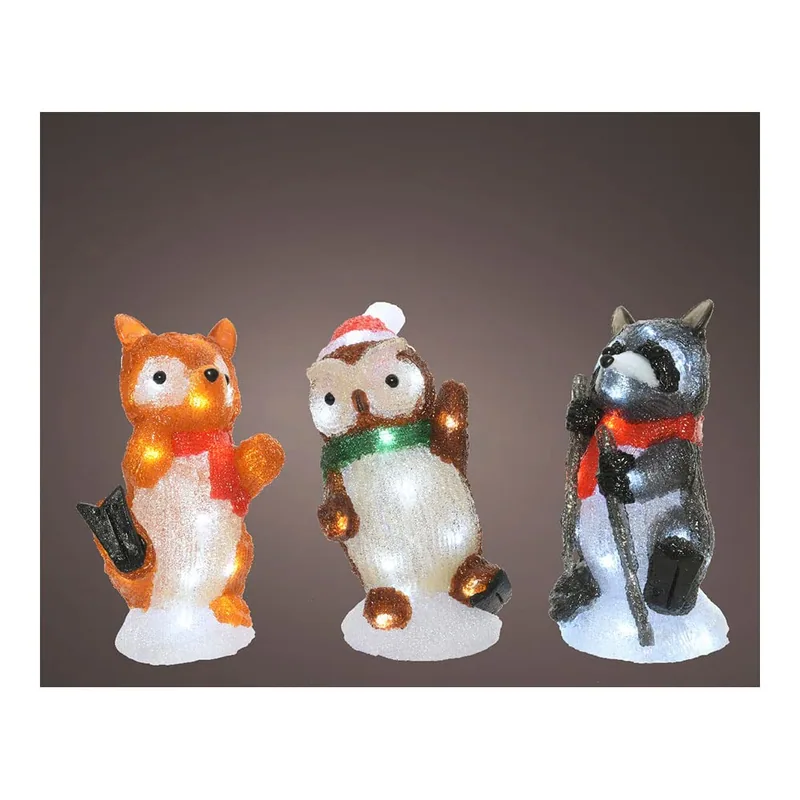 Lumineo Figura de animal acrílica LED exterior 13x10x24cm 20 leds