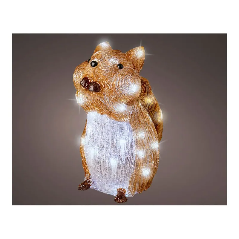  Figura acrílica LED modelo ardilla, 15x27,5x26 cm, 40 luces