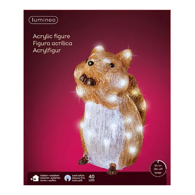  Figura acrílica LED modelo ardilla, 15x27,5x26 cm, 40 luces – foto 3