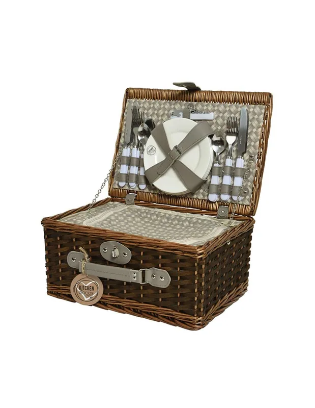 Kitchen Goods Set de picnic en cesta de mimbre 803269