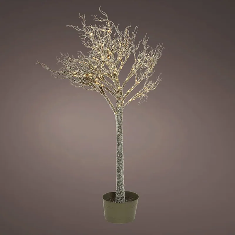 Lumineo Árbol LED modelo rústico con maceta IP44 150cm