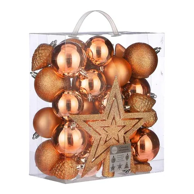 40 bolas decorativas para árbol de Navidad, naranja