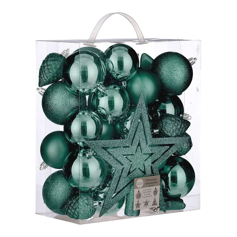 40 bolas decorativas para árbol de Navidad, azul