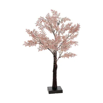 Árbol de flores rosas con 29 LED, 60 cm