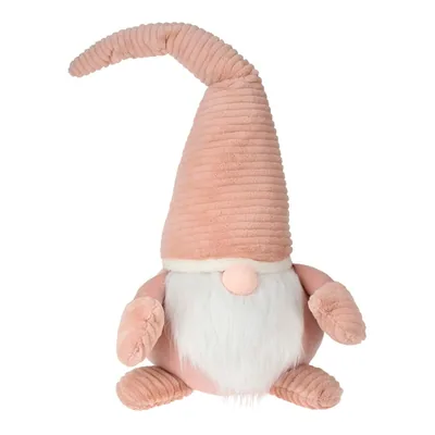H&S Gnomo de tela rosa 36x110 cm, adorno navideño