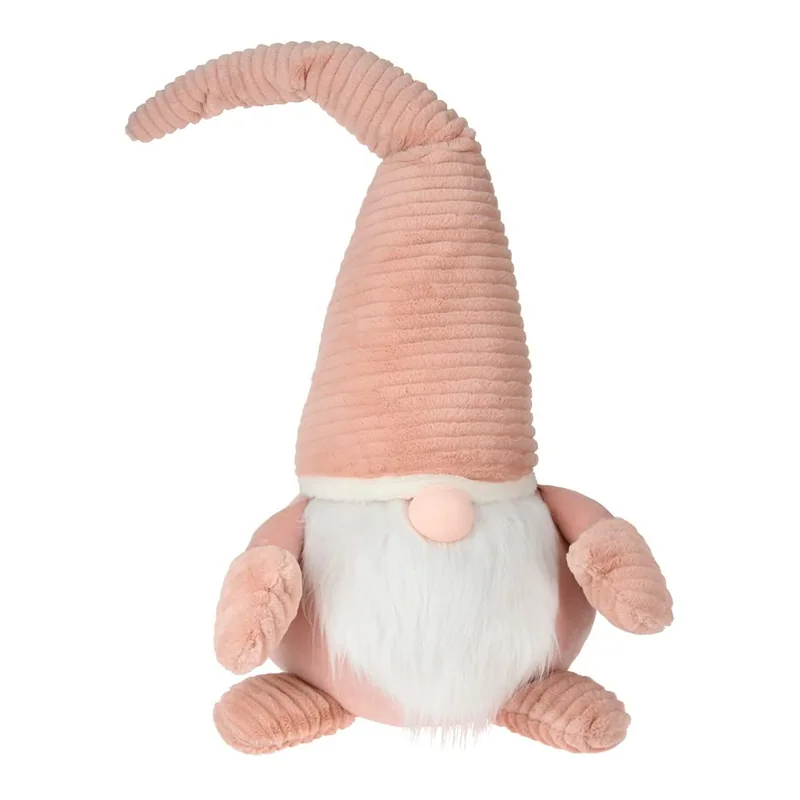 H&S Gnomo de tela rosa 36x110 cm, adorno navideño