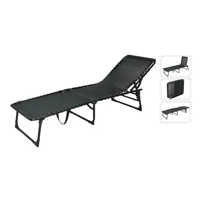Tumbona plegable metálica negra